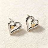 Vintage antique silver floral stud earrings for women, retro design by HSF Marketplace