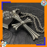 Retro large cross and flame sword pendant necklace for women by HSF Marketplace