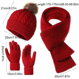 Women's warm touch screen scarf hat gloves set in soft winter knit by HSF Marketplace