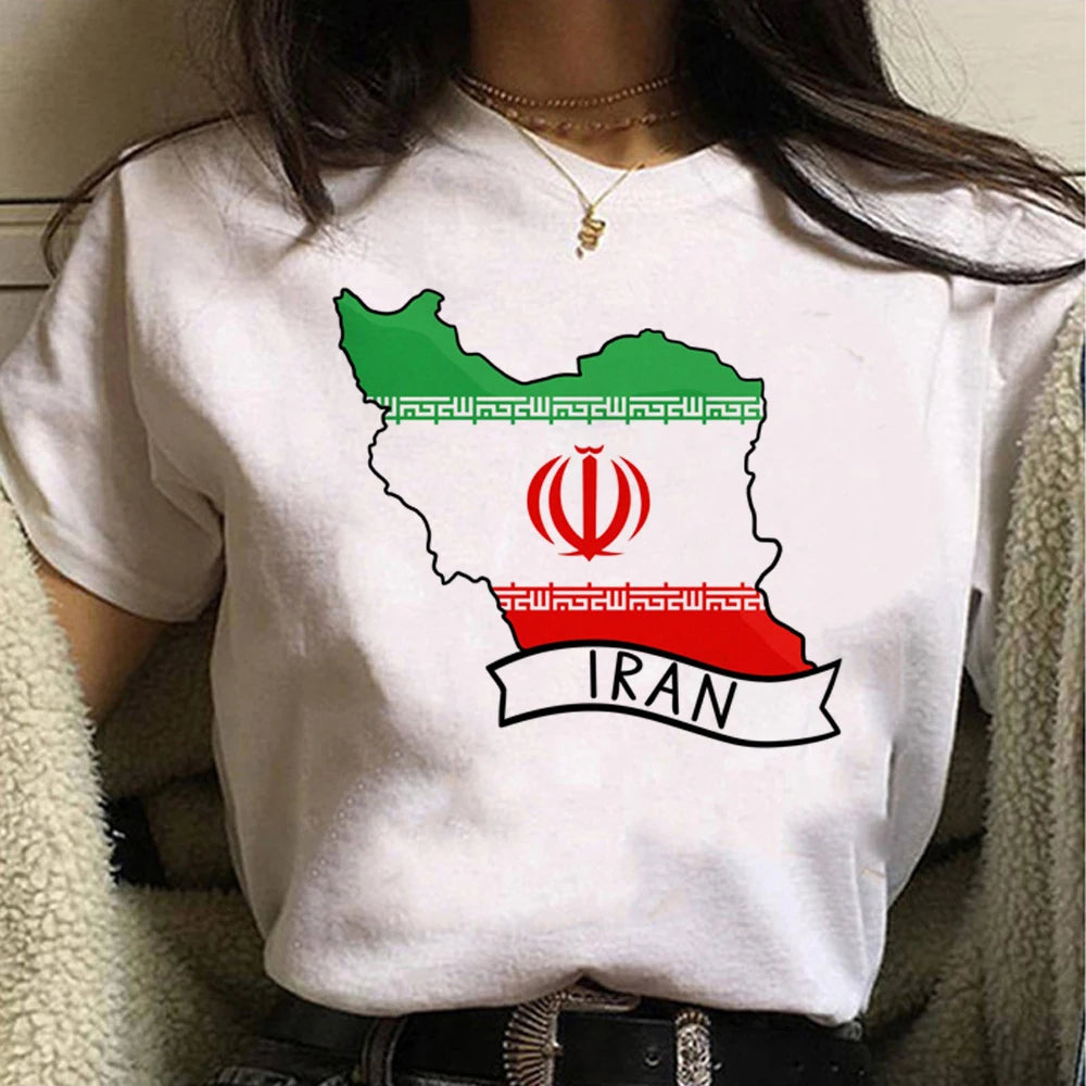 Women's funny Iran T-shirt in casual Harajuku style by HSF Marketplace