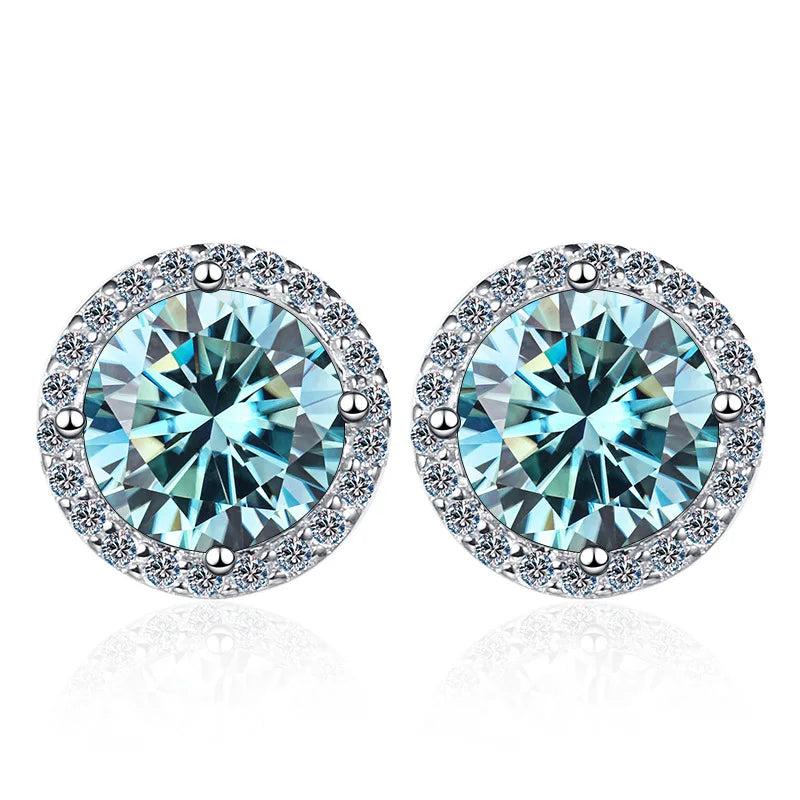 D VVS1 multicolor moissanite S925 earrings, retro jewelry for women by HSF Marketplace