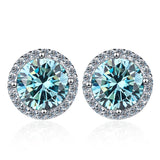 D VVS1 multicolor moissanite S925 earrings, retro jewelry for women by HSF Marketplace