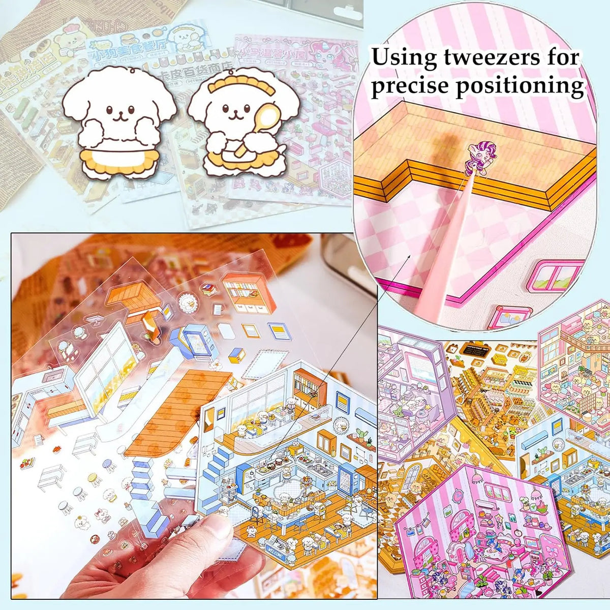 3D scenes sticker book for creative kids' room decoration by HSF Marketplace