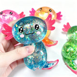 Glitter Maltose Axolotl Squishy Squeeze Toy Cute Fun Anxiety Relief Salamander Slow-rebound Stress Balls Fidgets Toys