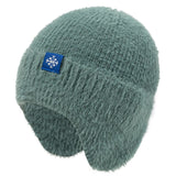Women's candy-color earflap winter hat, soft faux fur knitted beanie in Kpop-style streetwear design