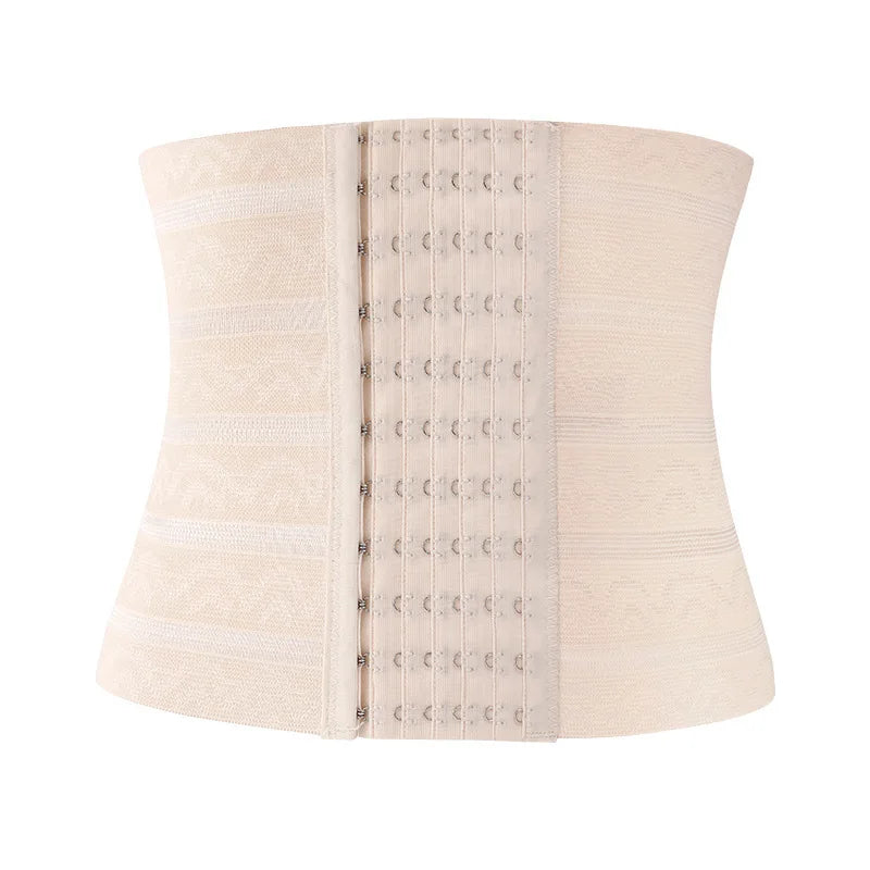 Women's waist trainer corset body shapewear with double tummy control and slimming belt design