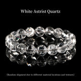 Natural White Azez Quartz Crystal Beaded Bracelet Unisex Elastic Stretch Band Mindfulness Clarity Stone Bracelets Jewelry Gifts