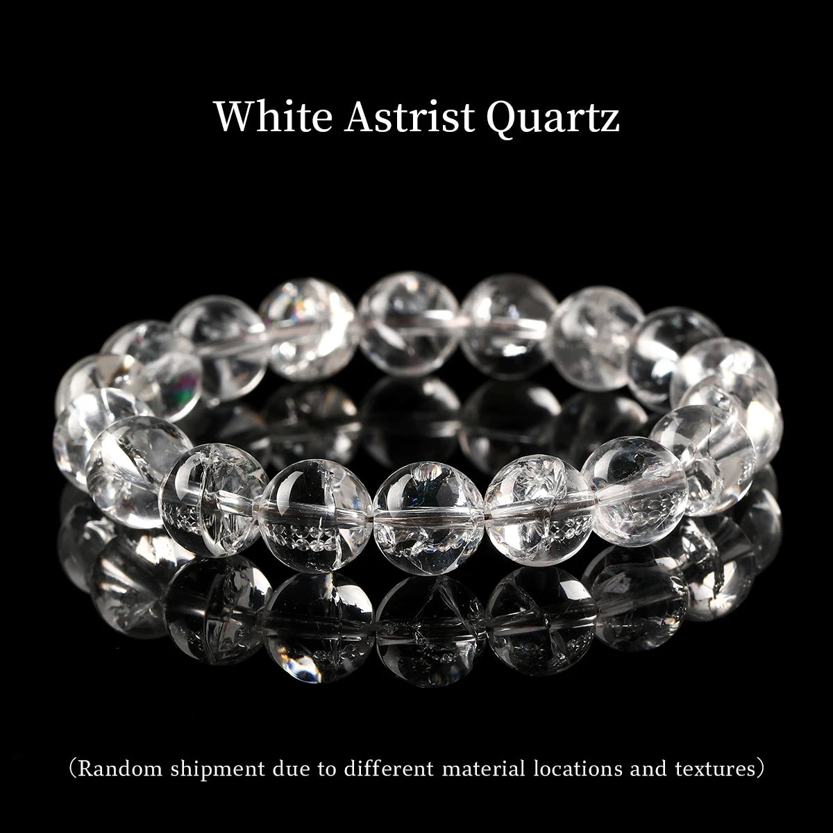Natural White Azez Quartz Crystal Beaded Bracelet Unisex Elastic Stretch Band Mindfulness Clarity Stone Bracelets Jewelry Gifts