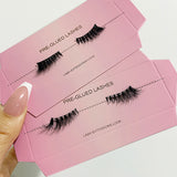 Self-adhesive pre-glued half false eyelashes with soft clear band and cat-eye style lashes