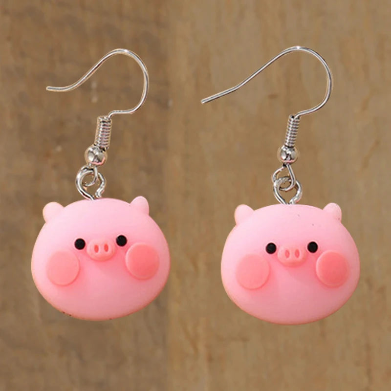 Cute cartoon duck dangle earrings set by HSF Marketplace for trendy girls