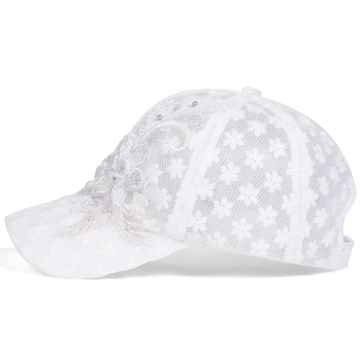 Unisex Lace Flower Embroidery Breathable Baseball Net Caps Spring and Summer Outdoor Adjustable Casual Hats Sunscreen Hat