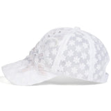 Unisex Lace Flower Embroidery Breathable Baseball Net Caps Spring and Summer Outdoor Adjustable Casual Hats Sunscreen Hat