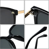Luxury designer women's square sunglasses by HSF Marketplace with vintage letter details, trendy shades for elegant parties.