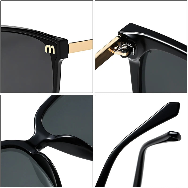 Luxury designer women's square sunglasses by HSF Marketplace with vintage letter details, trendy shades for elegant parties.