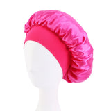Satin wide brim nightcap with elastic band for comfortable sleep by HSF Marketplace