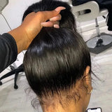 250 Density Bone Straight Human Hair Wigs 13x6 Hd Transparent Lace Frontal Wig 30 40 Inch Brazilian 360 Full Lace Front Human Hair Pre Plucked Wig For Women