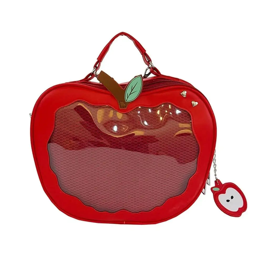 Cute apple shape ita bag by HSF Marketplace, kawaii crossbody handbag for displaying anime pins