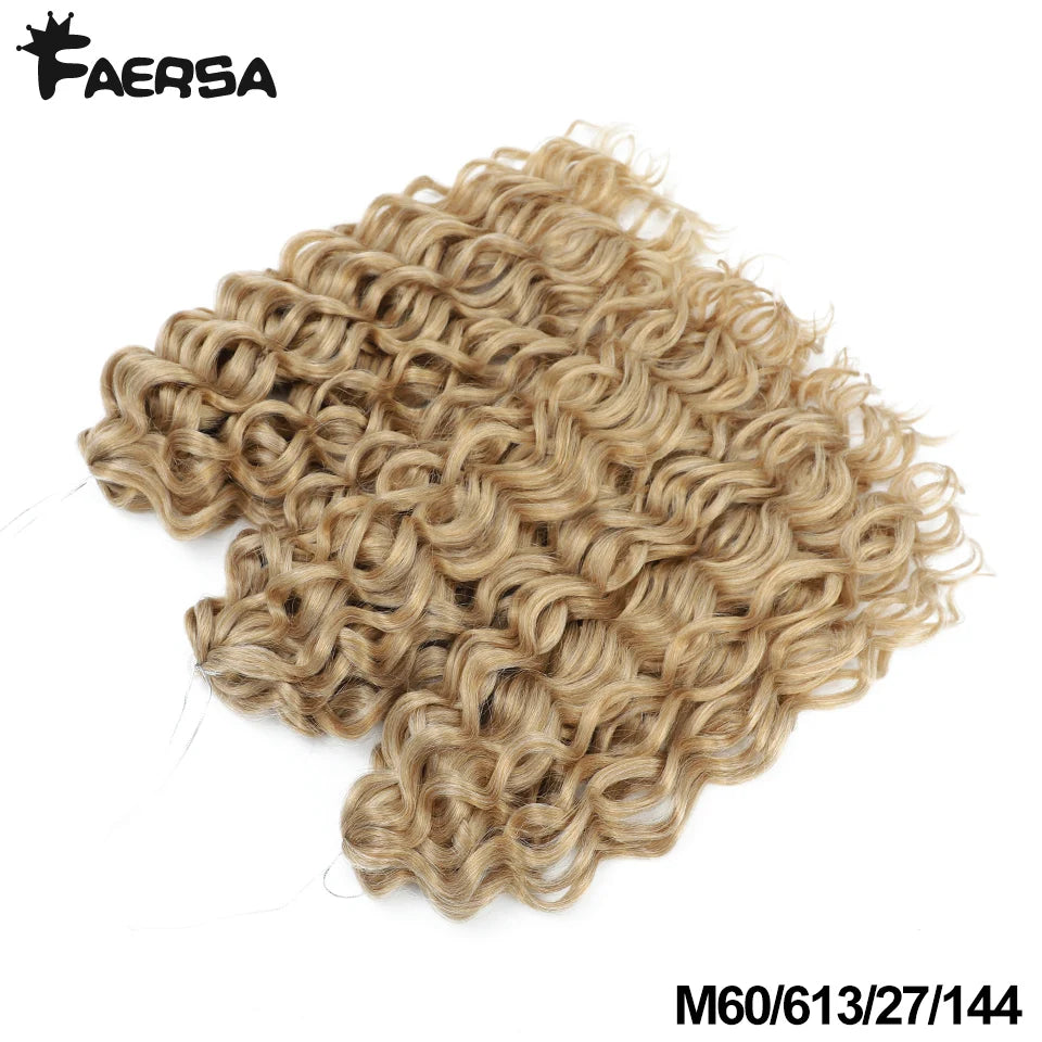 Ocean Wave Braiding Synthetic Hair Extensions Crochet Braids Hair Hawaii Afro Curl Ombre Curly Blonde Water Wave Braid For Women