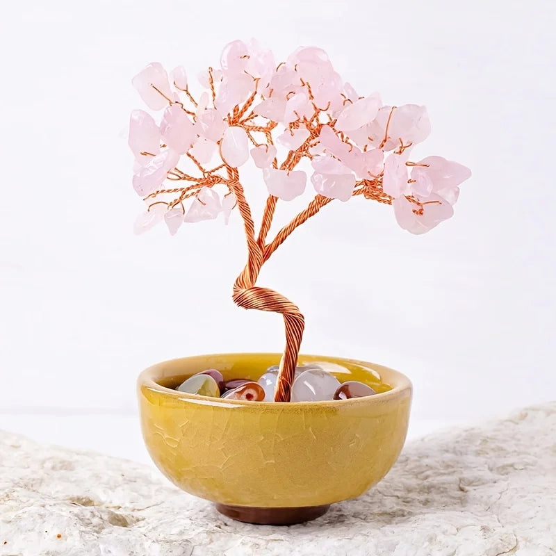 Natural Crystal Chips, Treasure Bowl, Teacup Base, Crystal Tree, Citrine, Wealth Tree, Home Decoration, Handicraft