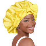 Oversized Satin Hat Sleeping Night Hat Cap Double Layered Hair Caps Curly Hair Nightcap Silk Bonnet Satin Bonnet Hair Bonnet
