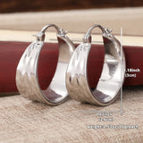 Silver plated hammered hoop earrings for women by HSF Marketplace