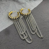Women's exaggerated long fringe earrings with European and American-inspired design; HSF Marketplace jewelry aalajangers