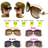 Women's oval retro sunglasses with gold fox design by HSF Marketplace