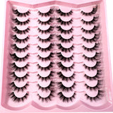 20pairs 5D Fluffy Eyelashes D Curl Lashes Thick Cat Eye Lashes Soft Wispy 8D Volume Fake Eyelash Extension Makeup