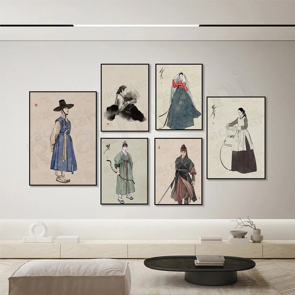 Korean hanbok canvas poster by HSF Marketplace for Asian home decor