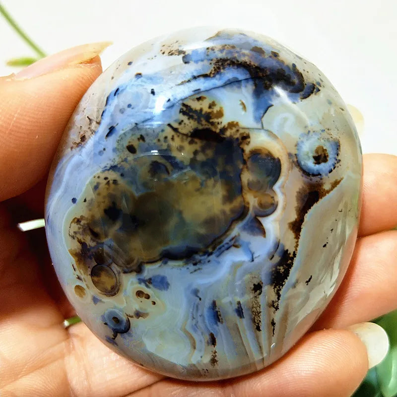 Natural Stone Waterplant Plant Small Tree Agate Palm Stone Meditation Spiritual Yoga Cure Feng Shui Crystal Room Ornament