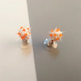 Colorful silicone ball stud earrings in Japanese Korean style, 32 patterns, for girls and teens