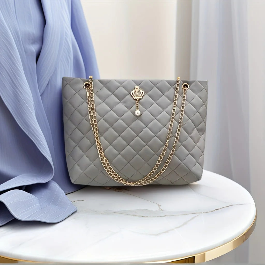 Stylish soft leather shoulder bag for women, versatile HSF Marketplace tote handbag