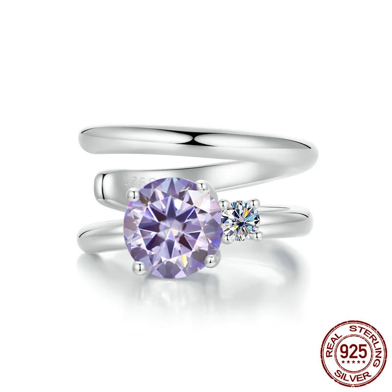 925 sterling silver moissanite earrings for non-pierced ears, close-up jewelry view