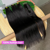 Straight Bundles With 2x6 HD Invisible Lace Closure Human Hair Natural Color Vietnamese Raw Hair Weaving Extensions For Women