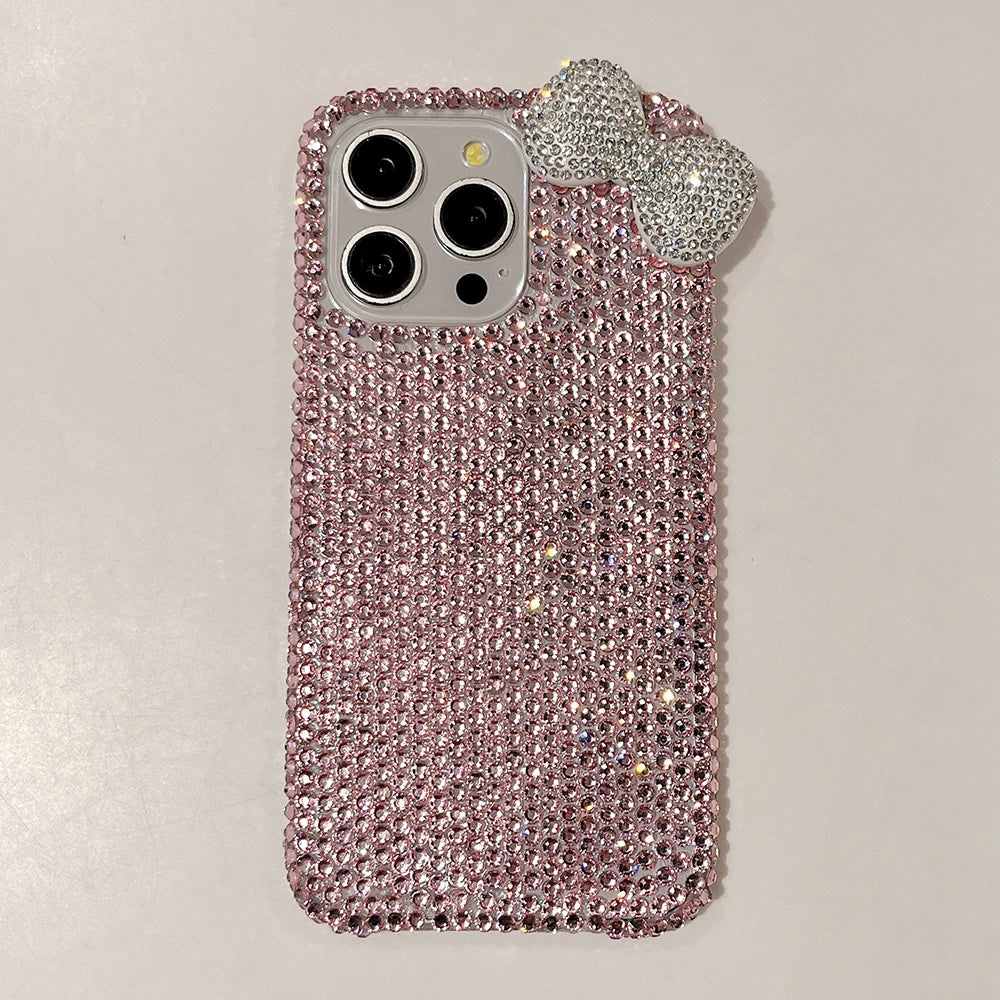 3D glitter bowknot diamond phone case for iPhone 13–18 models by HSF Marketplace