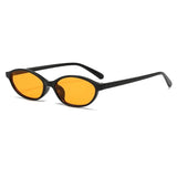 Retro oval frame sunglasses by HSF Marketplace featuring trendy small frame design, punk cat eyes style, sunshade and sun protection.