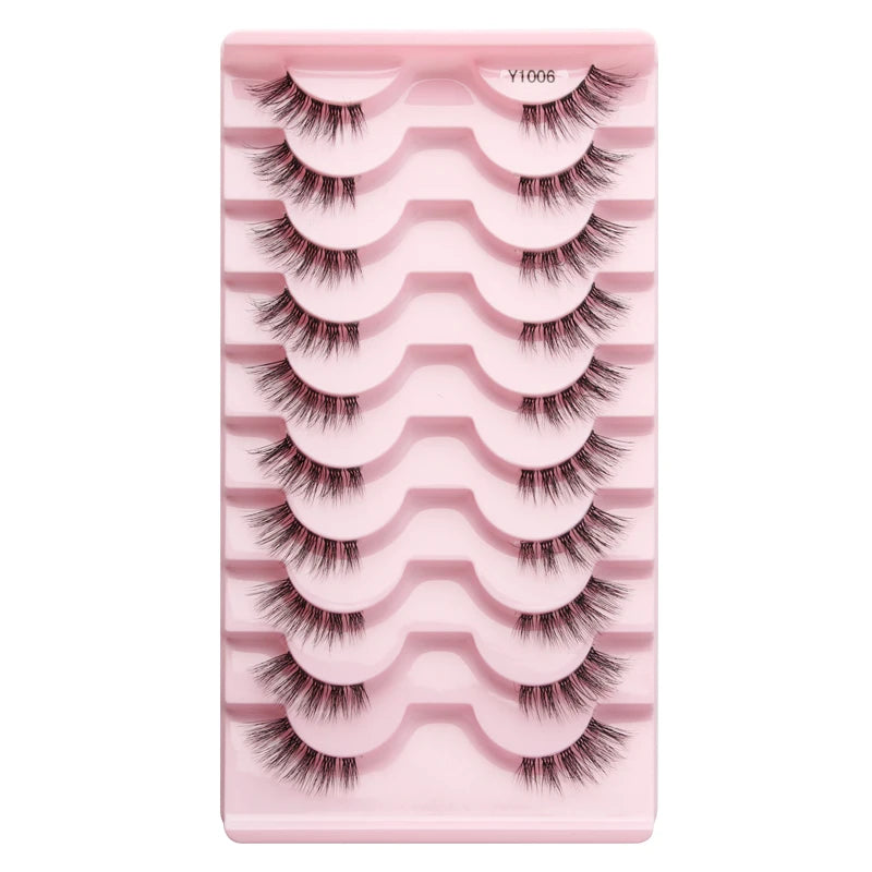 Half Eyelashes False Lashes 10-5 Pairs Cat Eye Eyelashes Eyelash Extension 3D Mink Half Lash Natural Makeup Faux Cils Maquiagem