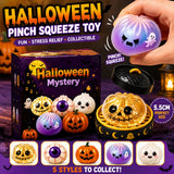 New 1-5pcs Halloween Ghost Dumpling Squishy Toy with Box Squeeze Decompression Fidget Toy for Stress Relief Gift Box Set