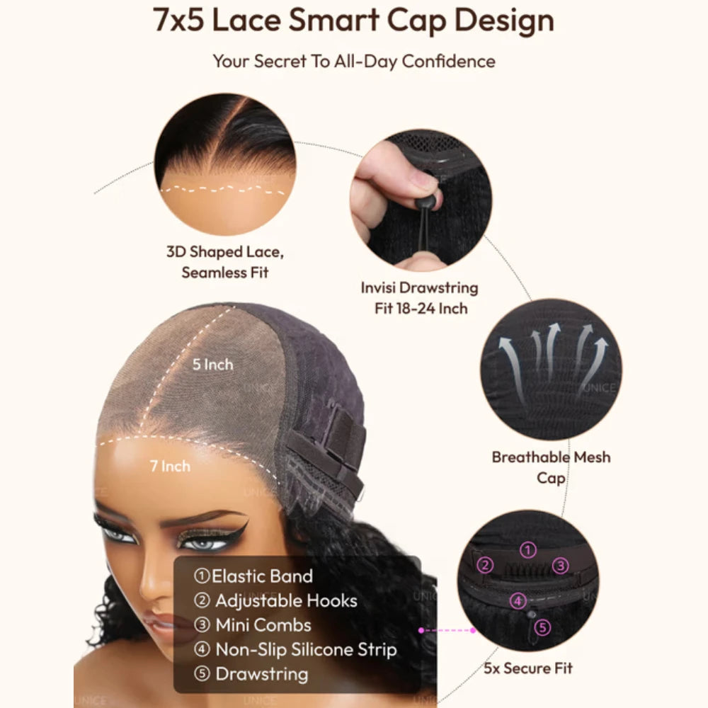Honey blonde body wave lace closure human hair wig with natural-looking waves and a soft, realistic hairline
