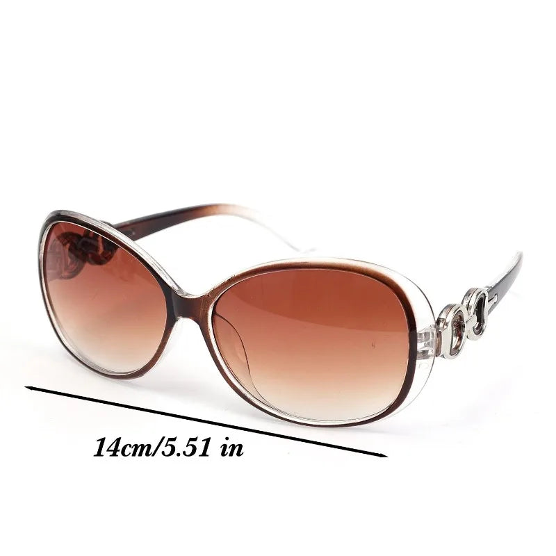 Large retro Y2K gradient sunglasses for women with UV protection, oval shape, fashionable elegant eyewear by HSF Marketplace.