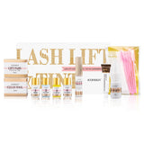 ICONSIGN lash lift and tint kit with eyelash lifting, brow lamination, dye, and eye makeup tools.