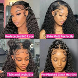 13x4 13x6 HD Lace Frontal Wig Brazilian Virgin Cuticle Aligned Human Hair For Black Women Pre Plucked Baby Hair Natural Hairline Loose Deep Wave Curly Wigs