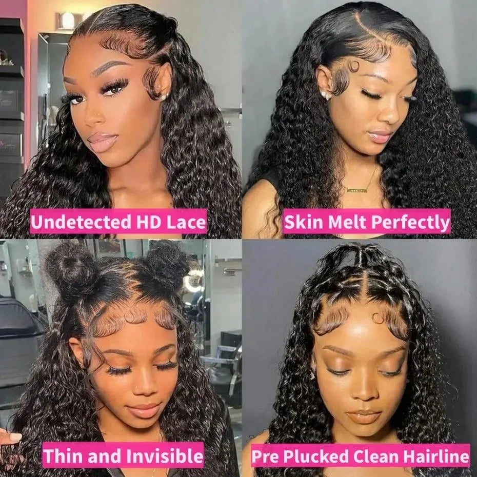 13x4 13x6 HD Lace Frontal Wig Brazilian Virgin Cuticle Aligned Human Hair For Black Women Pre Plucked Baby Hair Natural Hairline Loose Deep Wave Curly Wigs