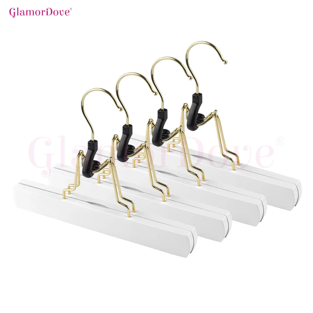 GlamorDove 4PCS Wooden Hair Extension Hanger – Double Side Weft Holder for Hair Extensions, Wig and Hairpiece Storage Organizer