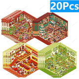 3D landscaping stickers for miniature scenes by HSF Marketplace, featuring detailed greenery and outdoor elements