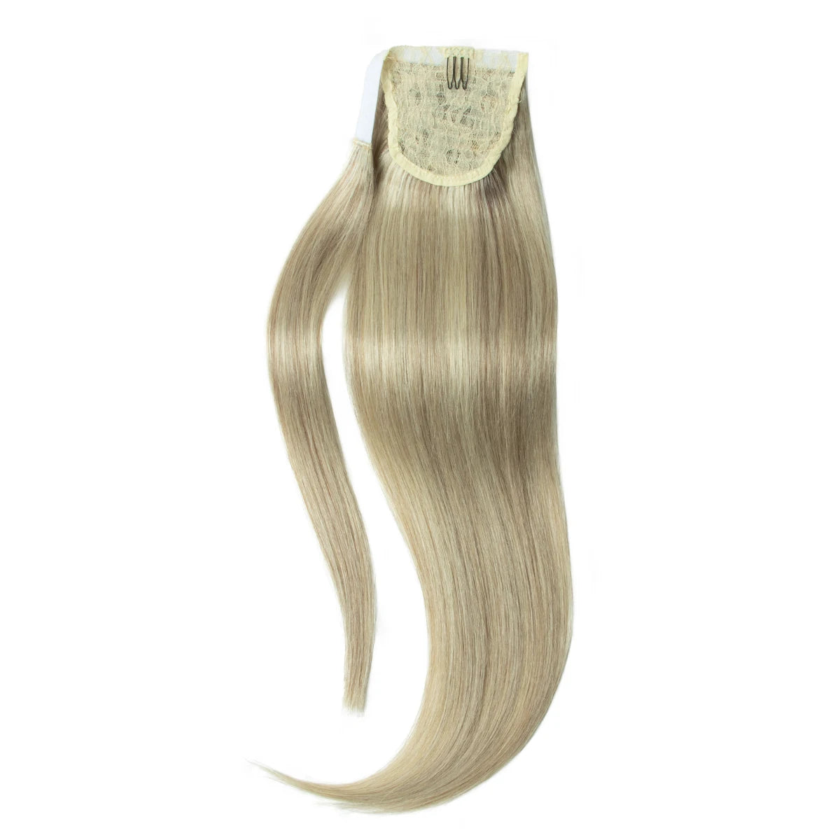 HSF Marketplace human hair clip-in ponytail in #60 blonde, 12–22 inch high ponytail extension