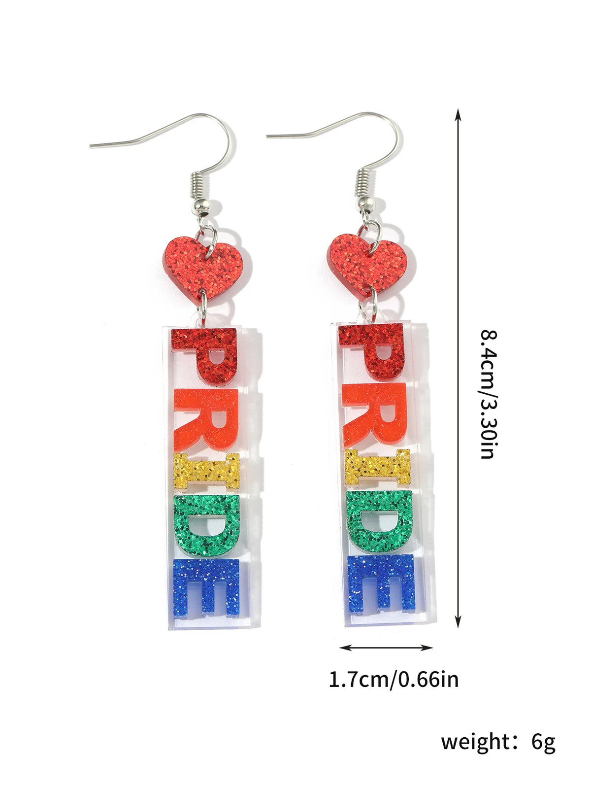 1pair Joyful Celebration Acrylic Rainbow Colors Drop Earrings for Women LGBT Lover Party Pride Month Jewelry Accessories