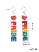 1pair Joyful Celebration Acrylic Rainbow Colors Drop Earrings for Women LGBT Lover Party Pride Month Jewelry Accessories