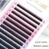 RUJADE Bottom Lower Lashes 5mm 6mm 7mm 8mm Short Sizes Under Eyelashes Lower Lashes Natural False Individual Eyelash Extension