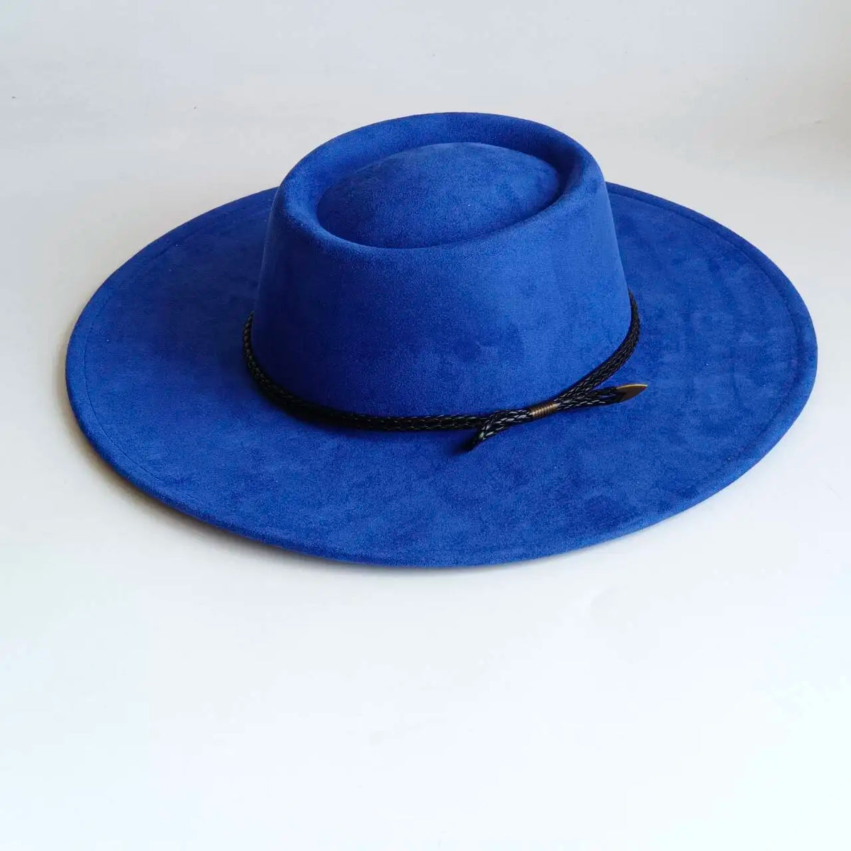 Khaki wide brim vegan suede fedora hat by HSF Marketplace for women and men, autumn and winter style